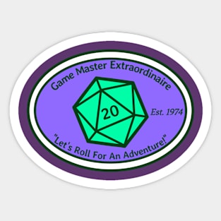 Game Master Extraordinaire Logo 3 Sticker